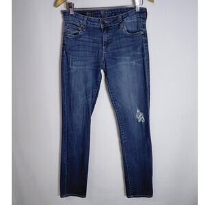 KUT from the Kloth Catherine Boyfriend Jeans Blue Solid Denim Women Size 2